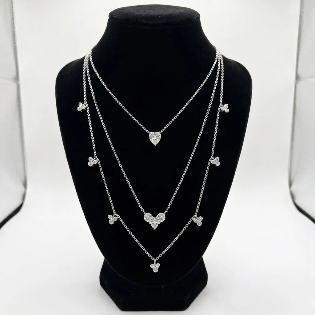 Enchanted Heart Butterfly Layered Necklace