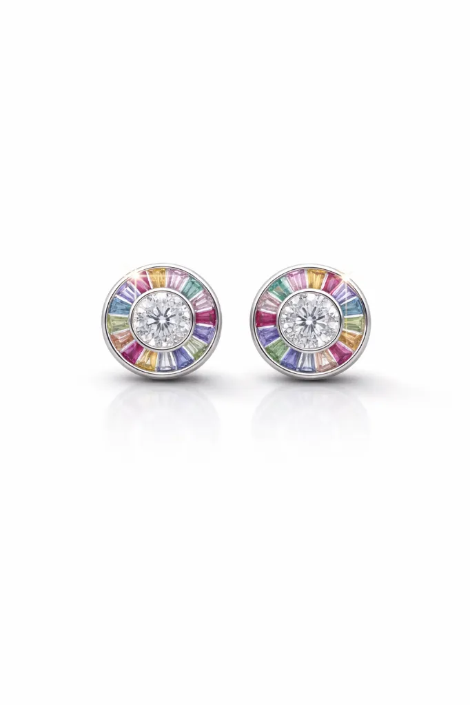 Radiant Prism Circle Stud